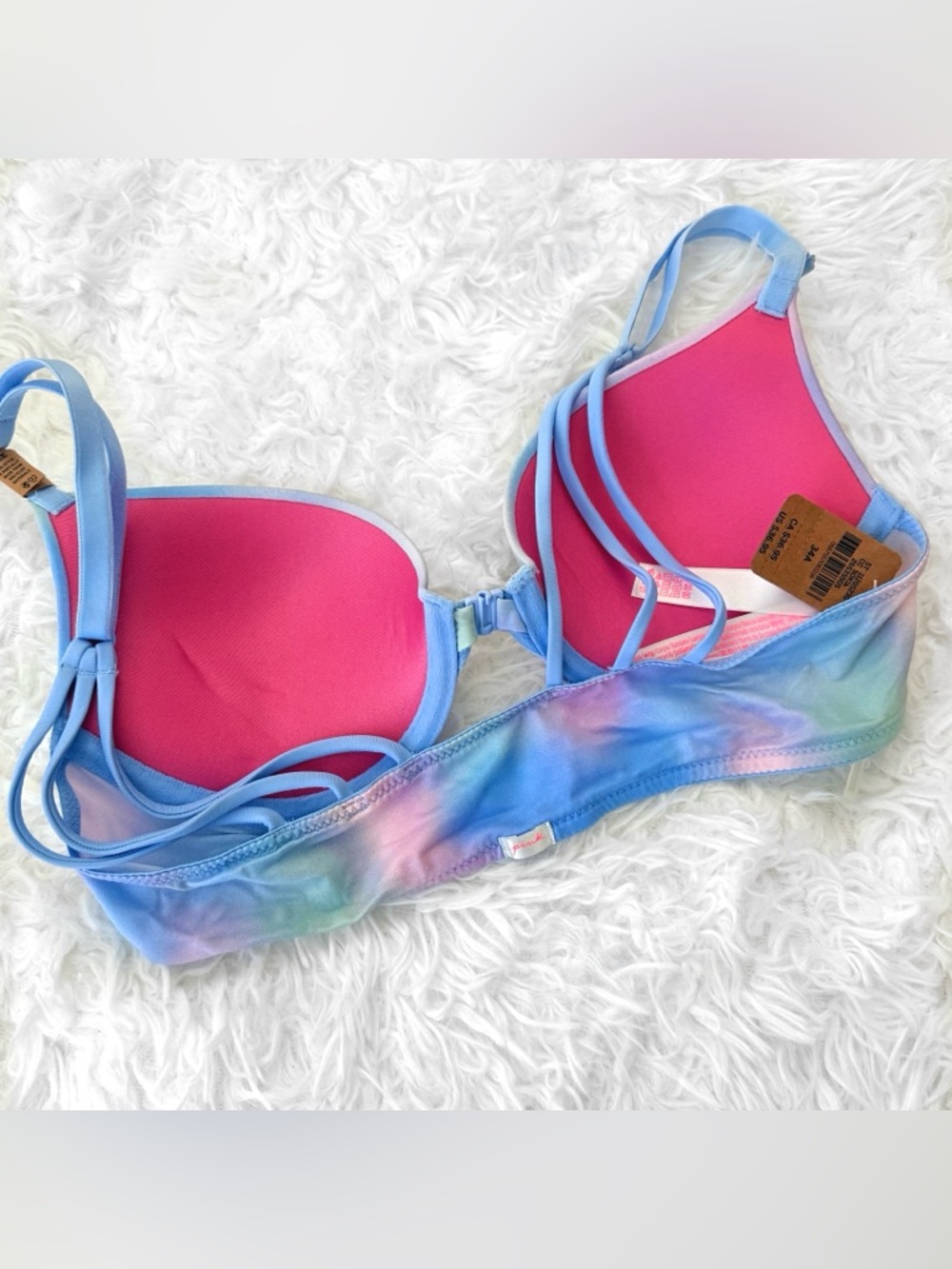 VIctoria’s Secret PINK Cotton Candy Push-up Bra NWT - Picture 4 of 6